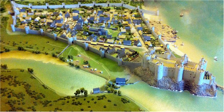 Reconstruction of Conwy Castle, 13th century